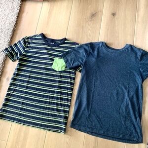 Bundle Cat & Jack Youth Boys Large Tee Striped and solid Navy T-shirt Hollywood